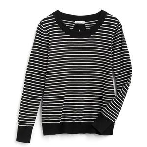 Eight18 Striped Cutout Back Sweater L